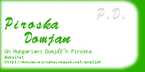 piroska domjan business card